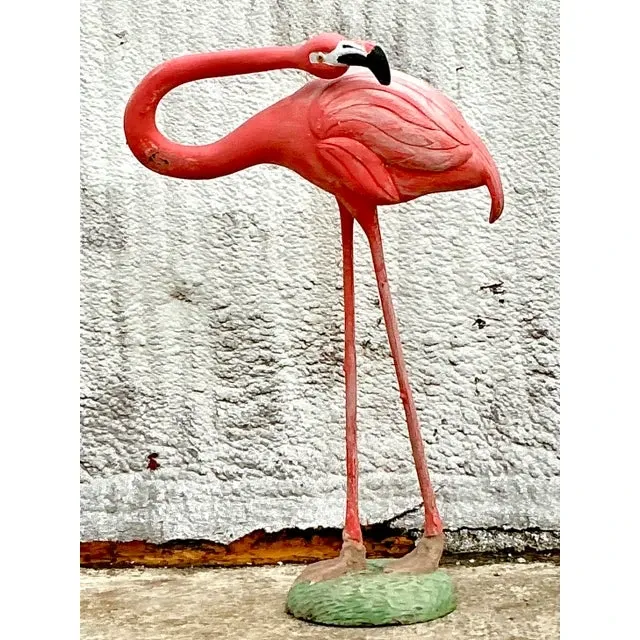 Vintage Mid-Century Modern Monumental Fiberglass Tall Flamingo — additional photo 4