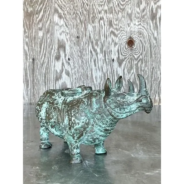Vintage Asian Bronze Temple Rhino — additional photo 4