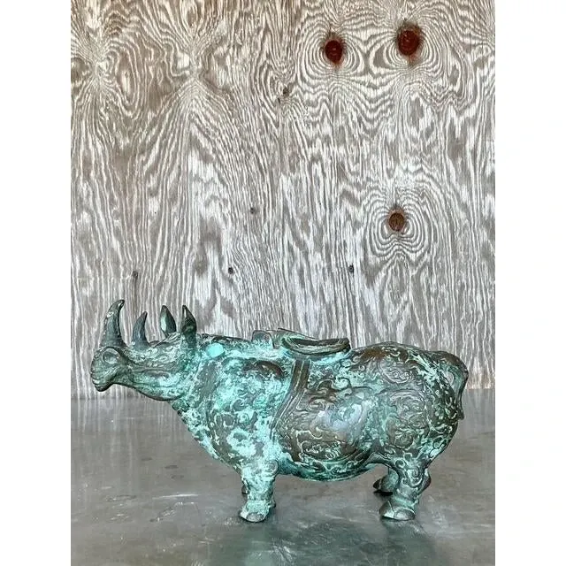 Vintage Asian Bronze Temple Rhino — additional photo 1