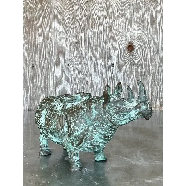 Vintage Asian Bronze Temple Rhino — additional photo 6