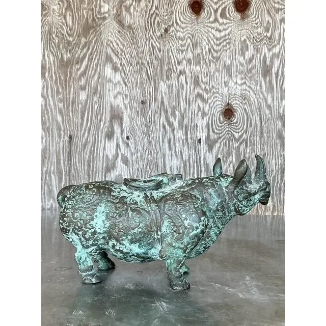 Vintage Asian Bronze Temple Rhino — additional photo 7