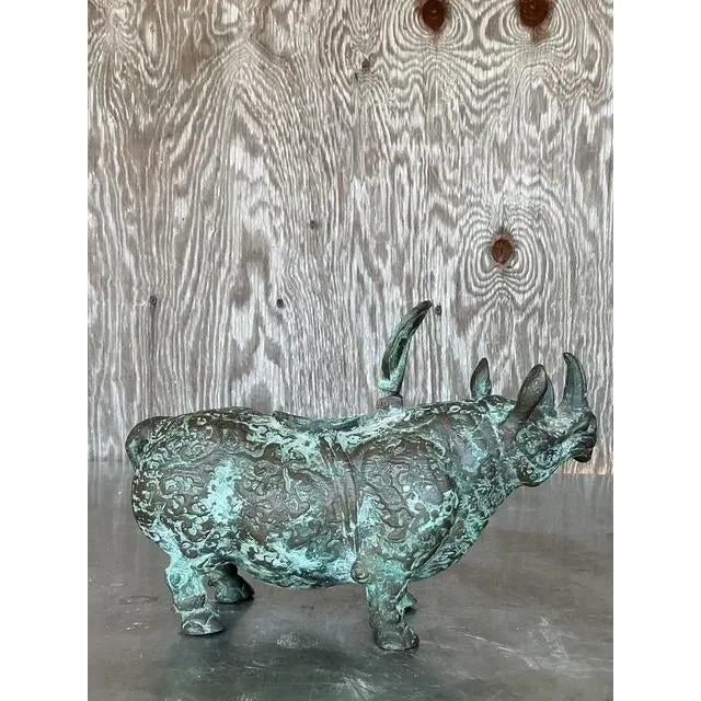 Vintage Asian Bronze Temple Rhino — additional photo 8