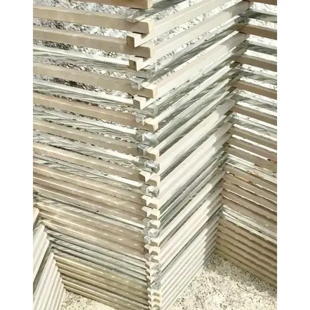 Vintage Boho Stacked Wood and Chrome Folding Screen — additional photo 3