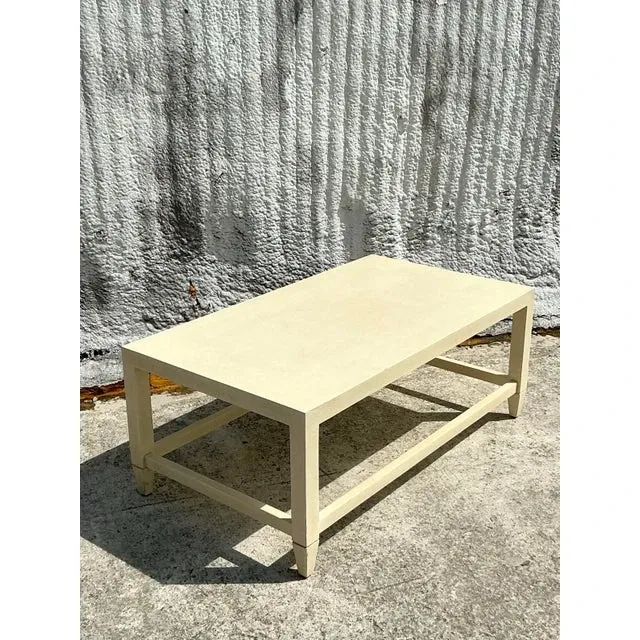Vintage Boho Made Goods “Jarin” Grasscloth Coffee Table — additional photo 2