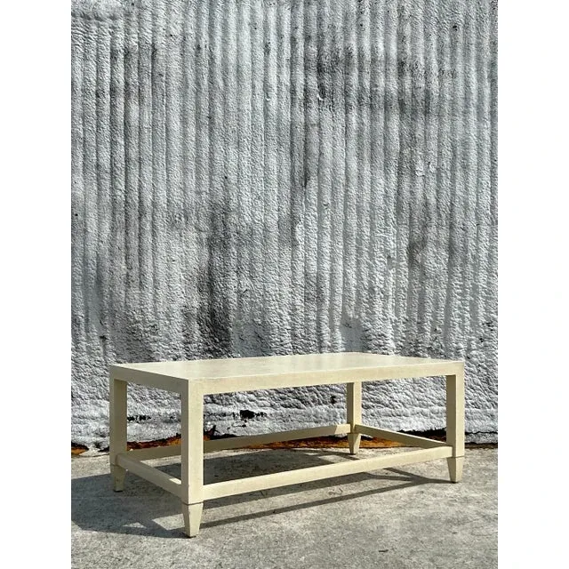 Vintage Boho Made Goods “Jarin” Grasscloth Coffee Table — additional photo 3