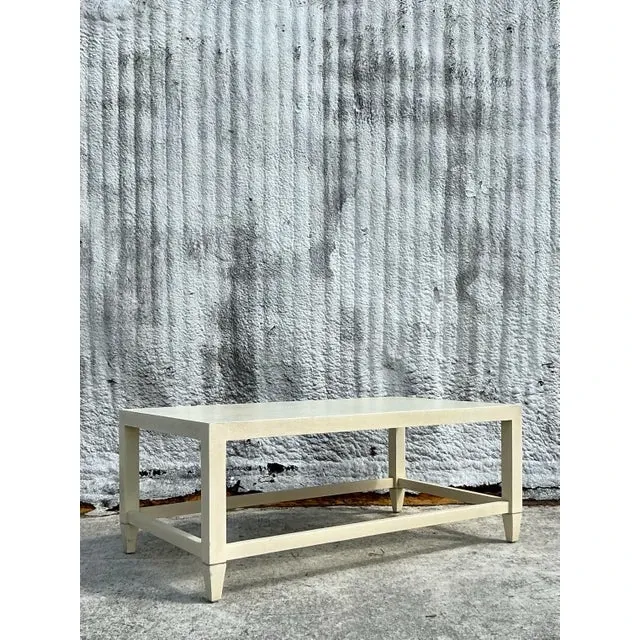 Vintage Boho Made Goods “Jarin” Grasscloth Coffee Table — additional photo 7