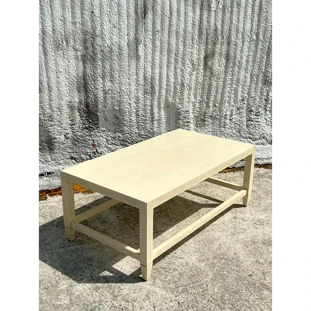 Vintage Boho Made Goods “Jarin” Grasscloth Coffee Table — additional photo 1