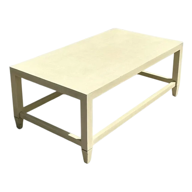 Vintage Boho Made Goods “Jarin” Grasscloth Coffee Table