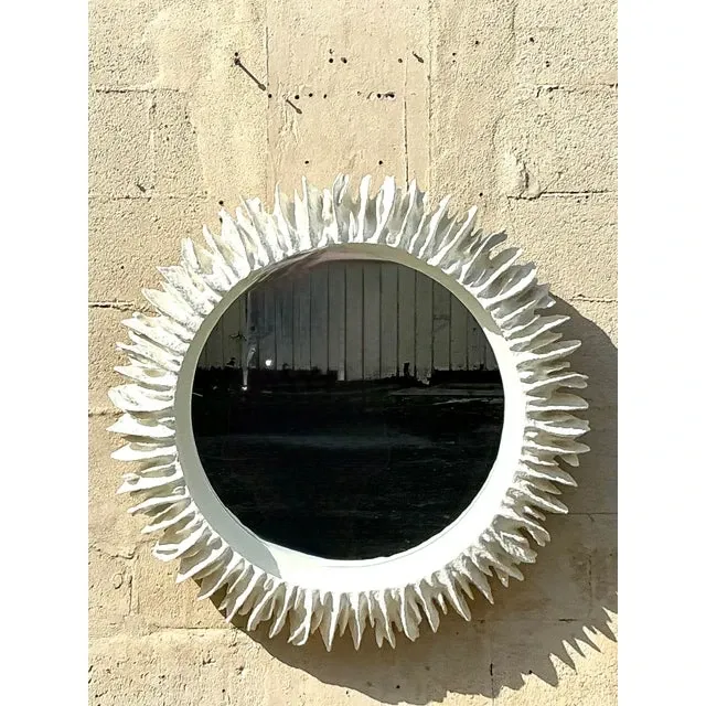 Vintage Boho Made Goods “Serrat” Faux Coral Mirror — additional photo 3