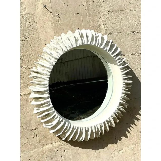 Vintage Boho Made Goods “Serrat” Faux Coral Mirror — additional photo 1