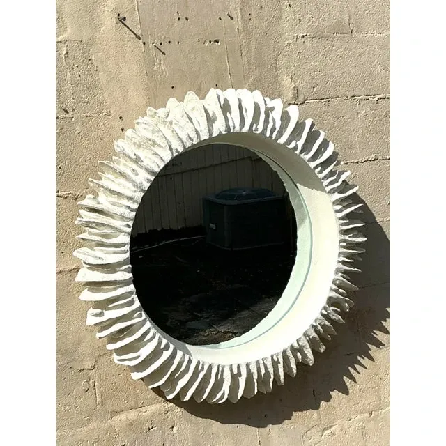 Vintage Boho Made Goods “Serrat” Faux Coral Mirror — additional photo 4