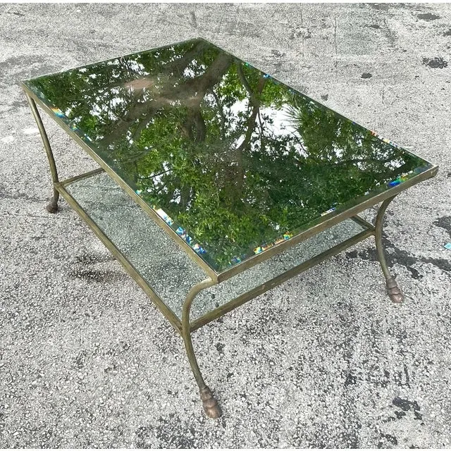 Vintage Regency Brass Hoof Coffee Table — additional photo 2