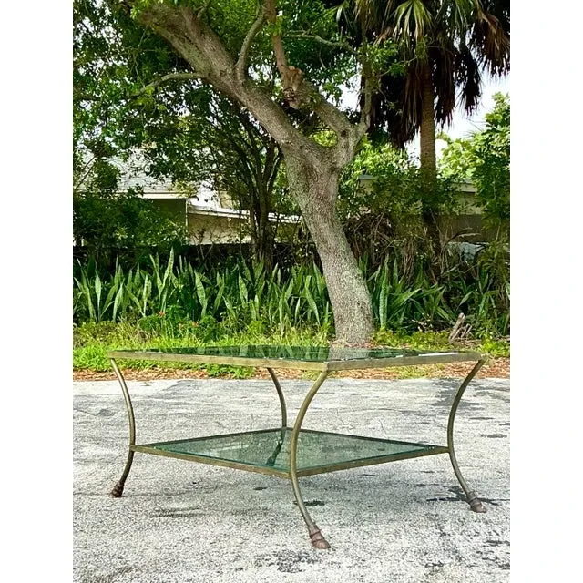 Vintage Regency Brass Hoof Coffee Table — additional photo 1
