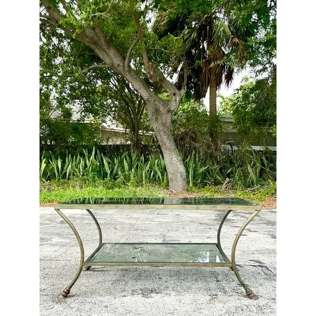 Vintage Regency Brass Hoof Coffee Table — additional photo 3