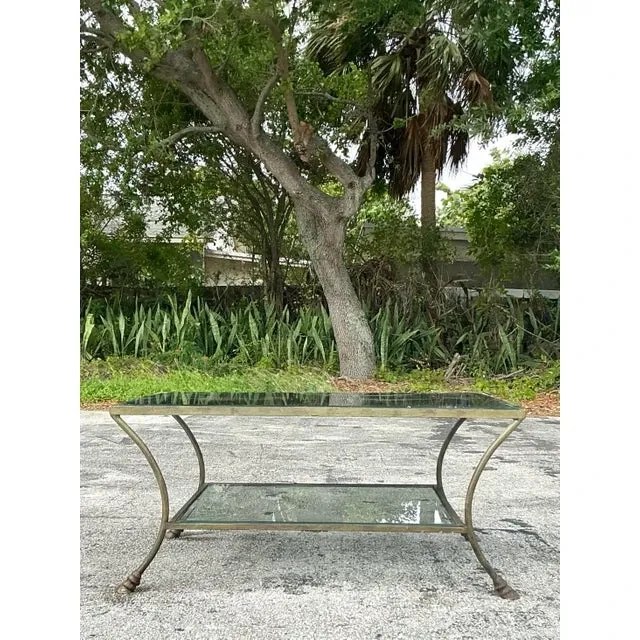 Vintage Regency Brass Hoof Coffee Table — additional photo 8