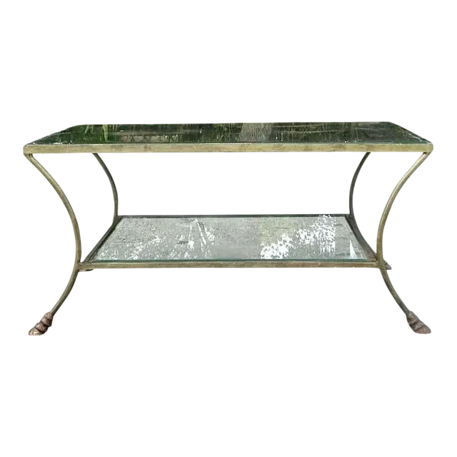 Vintage Regency Brass Hoof Coffee Table