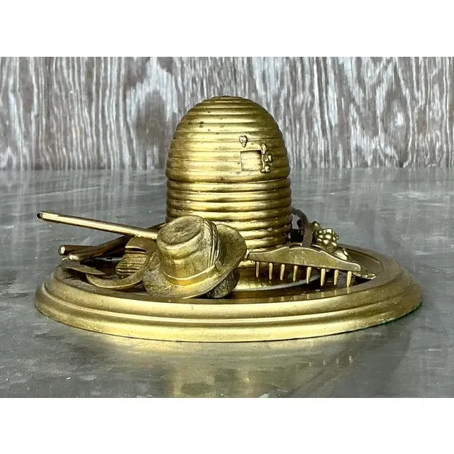 Vintage Boho Brass Honey Pot — additional photo 1
