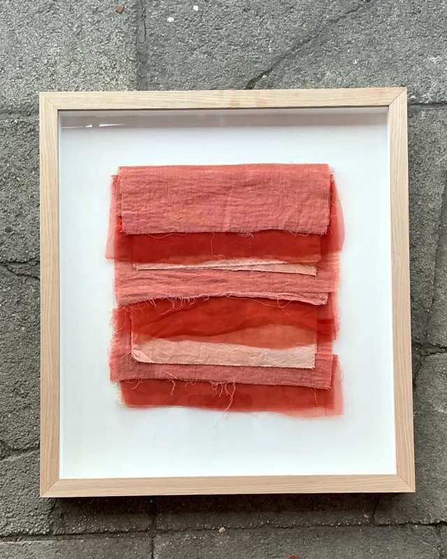 Vintage Boho Original Textile Art - Wood, 20.5W x 22.5H — additional photo 3
