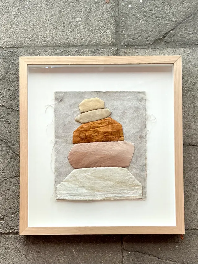 Vintage Boho Original Textile Art - Wood, 20.5W x 22.5H — additional photo 2