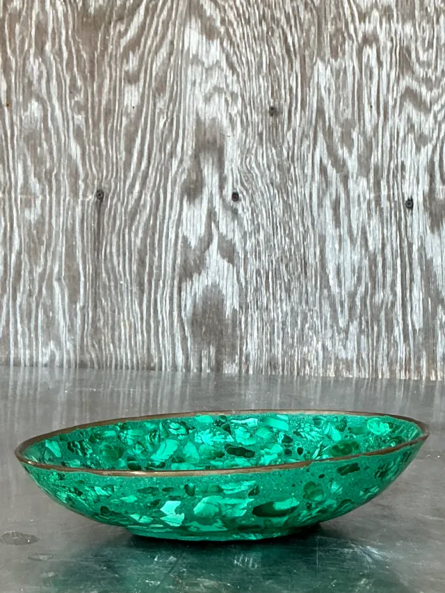 Vintage Boho Malachite Bowls- a Pair — additional photo 3