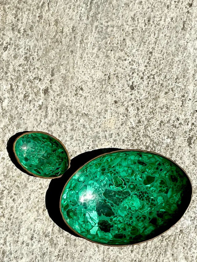 Vintage Boho Malachite Bowls- a Pair — additional photo 7