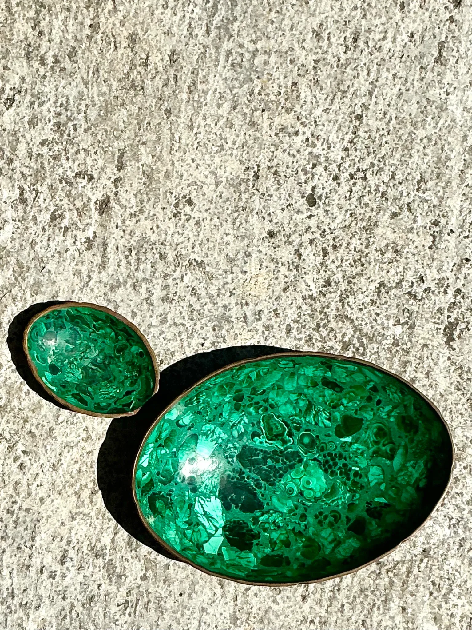 Vintage Boho Malachite Bowls- a Pair — additional photo 8