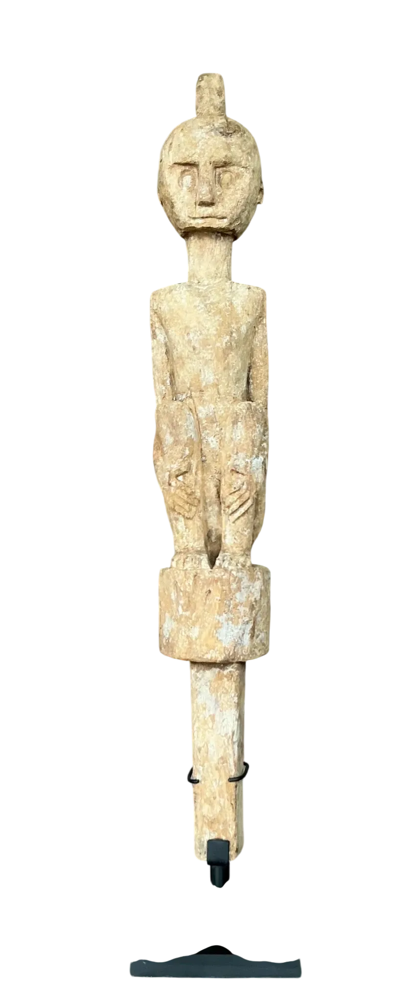 Vintage Boho Tribal African Carved Figure - Wood, 5.75W x 31.75H