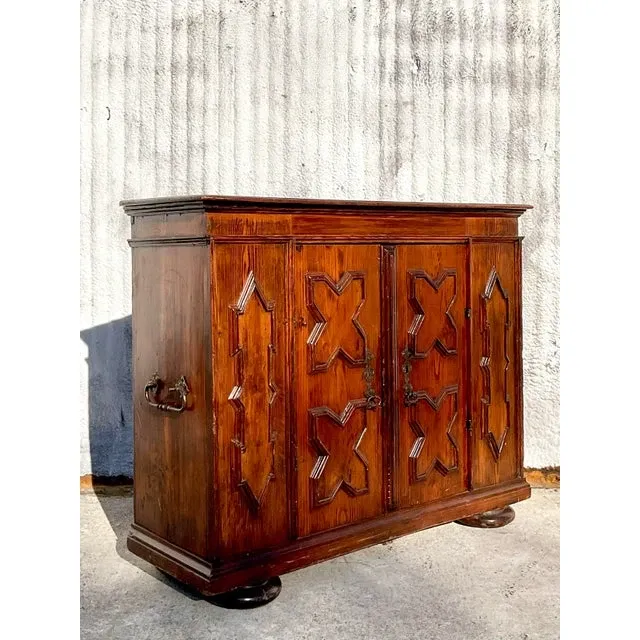 Antique Boho 19th Century Carved Wood Cabinet — additional photo 1