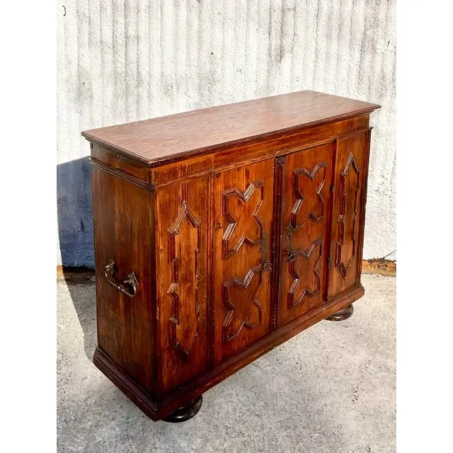 Antique Boho 19th Century Carved Wood Cabinet — additional photo 6
