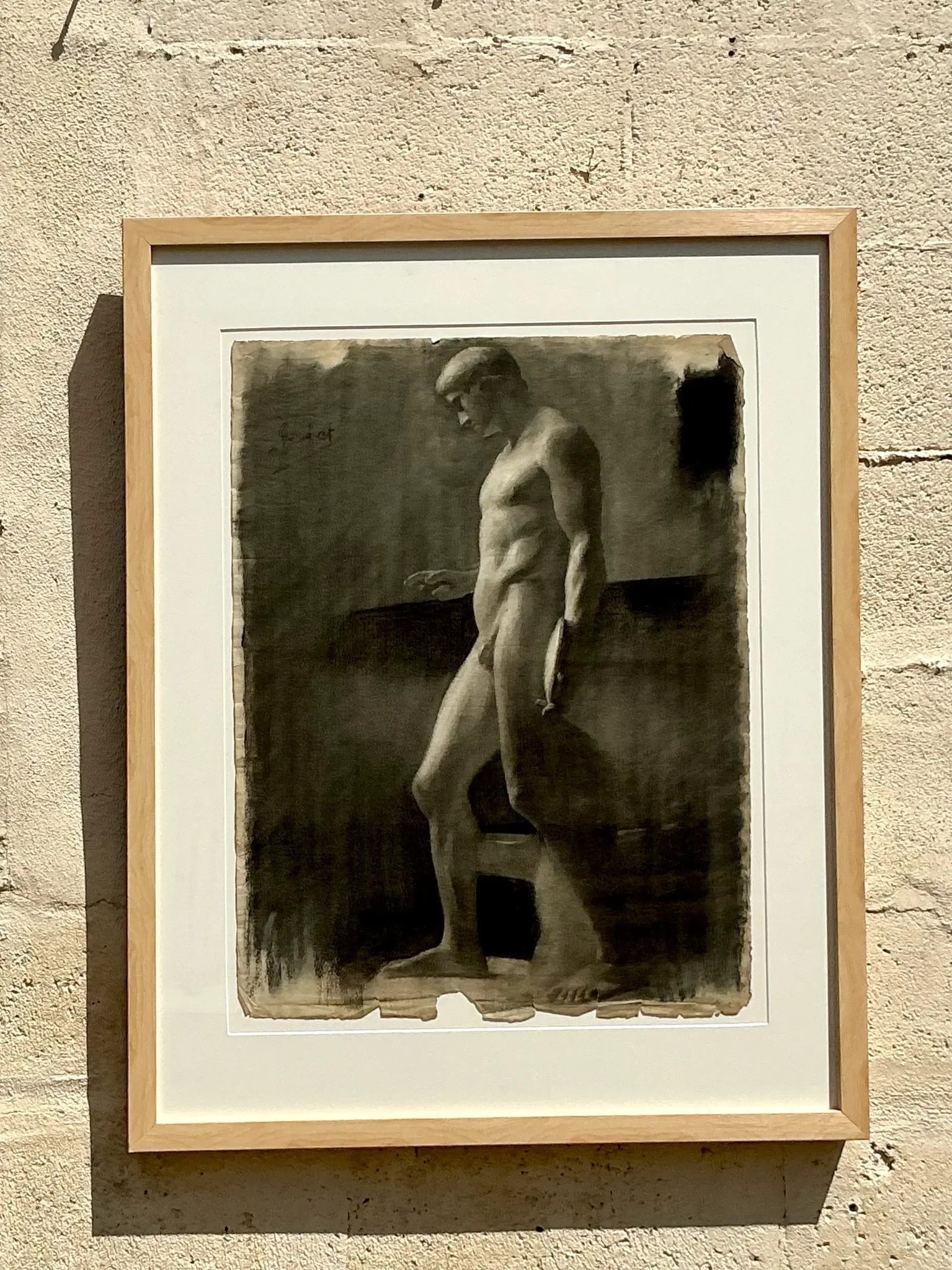 Vintage Boho Original Pencil Sketch Of Man — additional photo 6