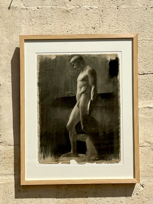 Vintage Boho Original Pencil Sketch Of Man — additional photo 6