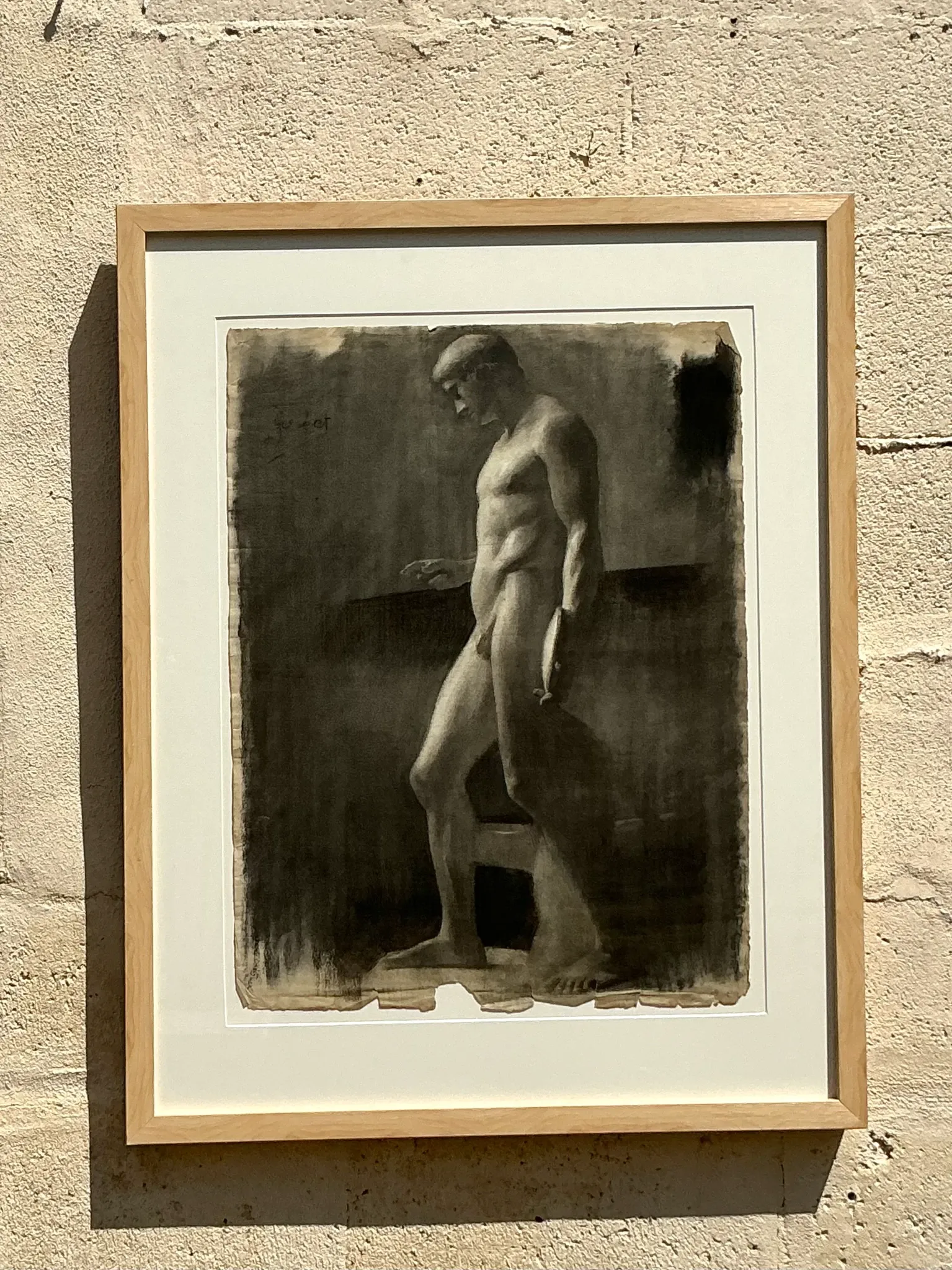 Vintage Boho Original Pencil Sketch Of Man — additional photo 1