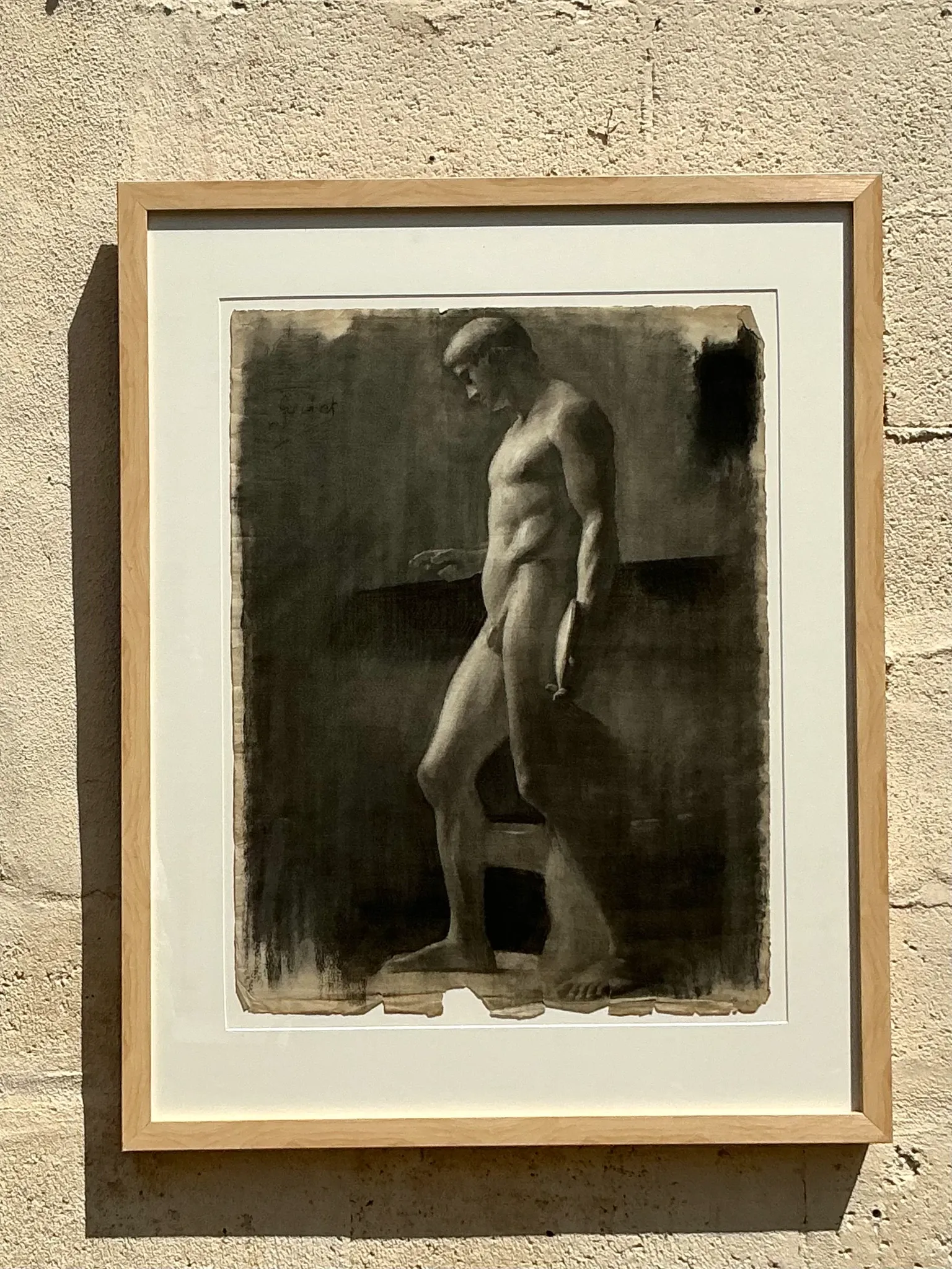 Vintage Boho Original Pencil Sketch Of Man — additional photo 2