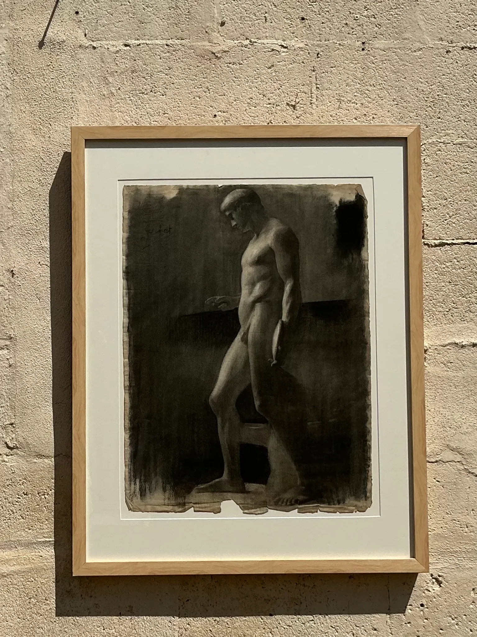 Vintage Boho Original Pencil Sketch Of Man — additional photo 3