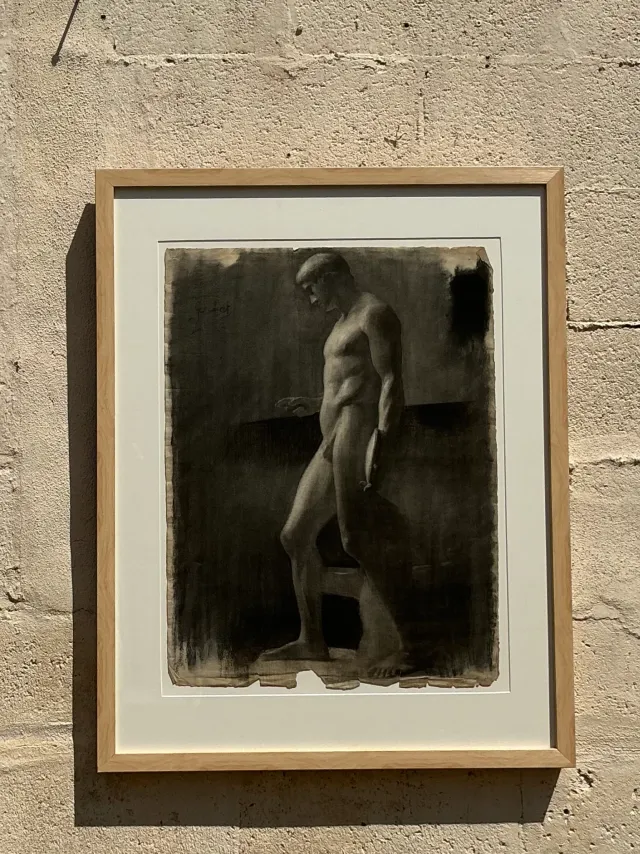 Vintage Boho Original Pencil Sketch Of Man — additional photo 3