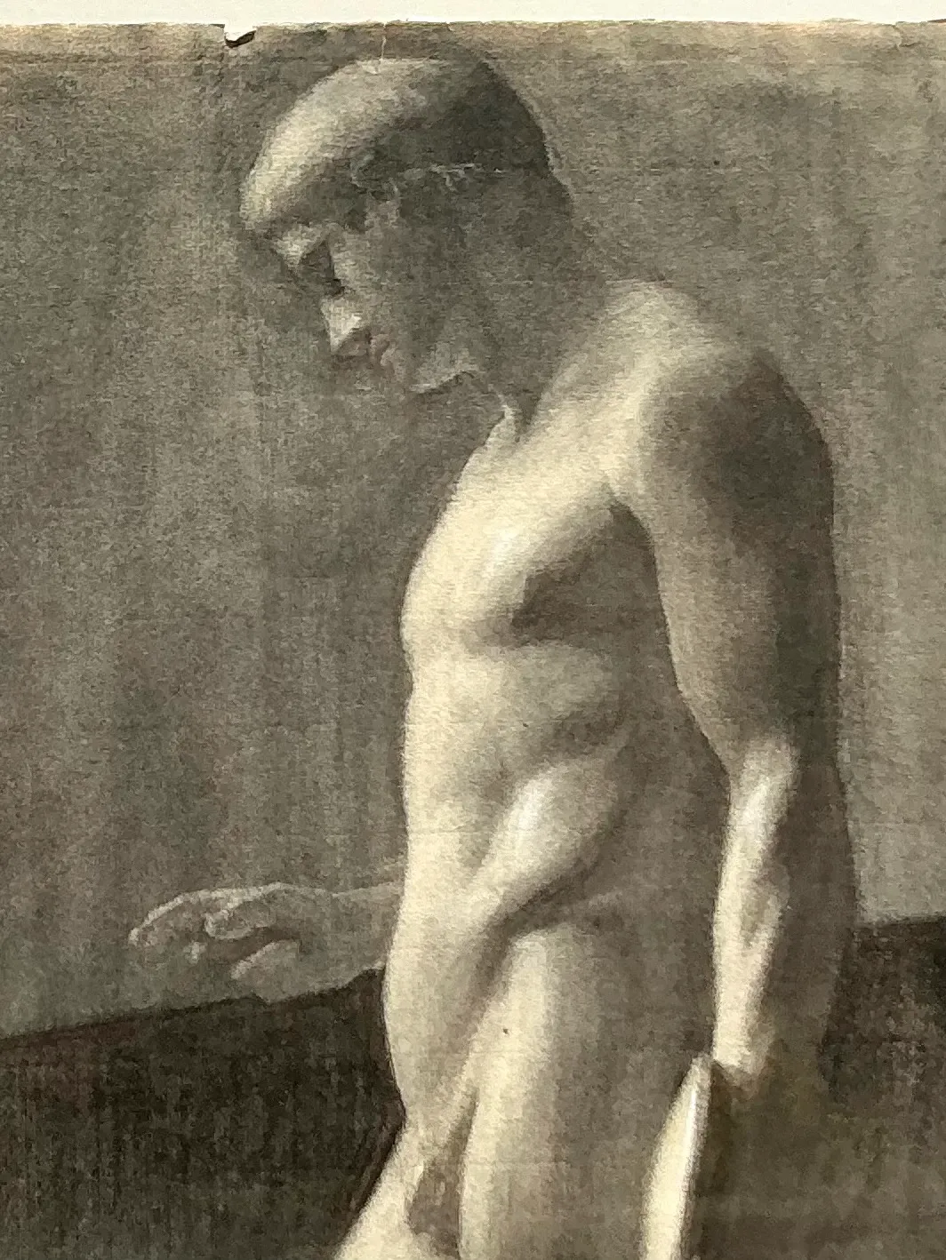 Vintage Boho Original Pencil Sketch Of Man — additional photo 5