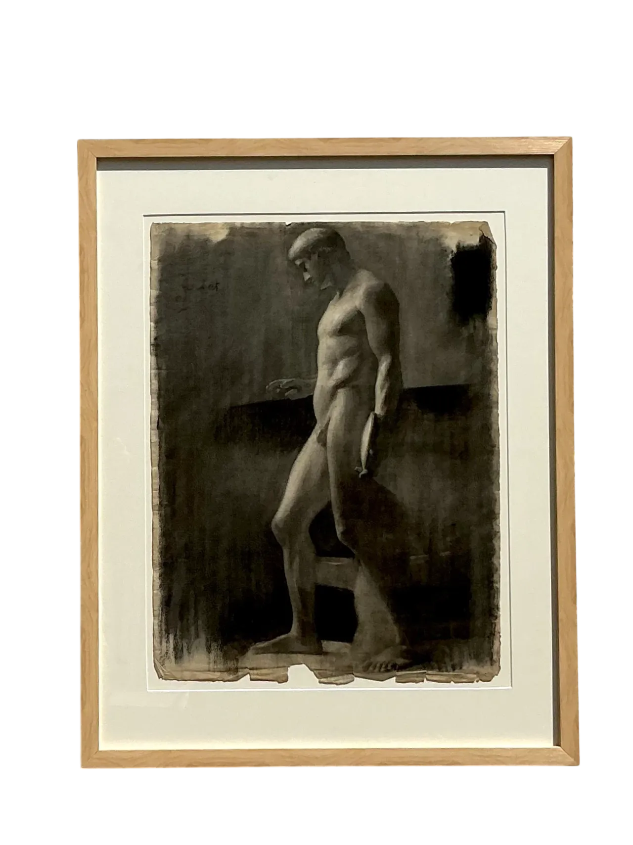 Vintage Boho Original Pencil Sketch Of Man