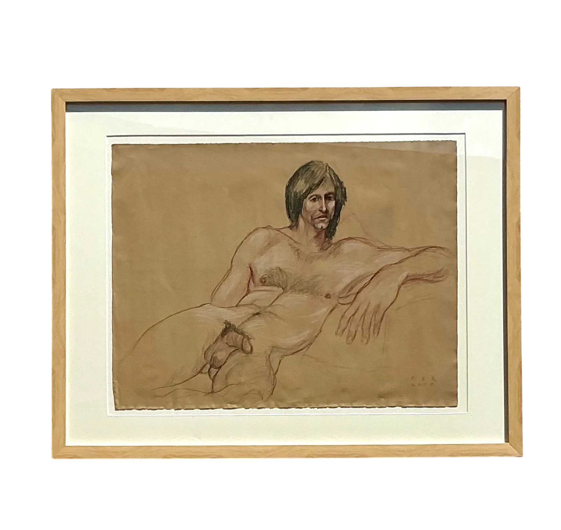 Vintage Boho Original Sketch Of Man