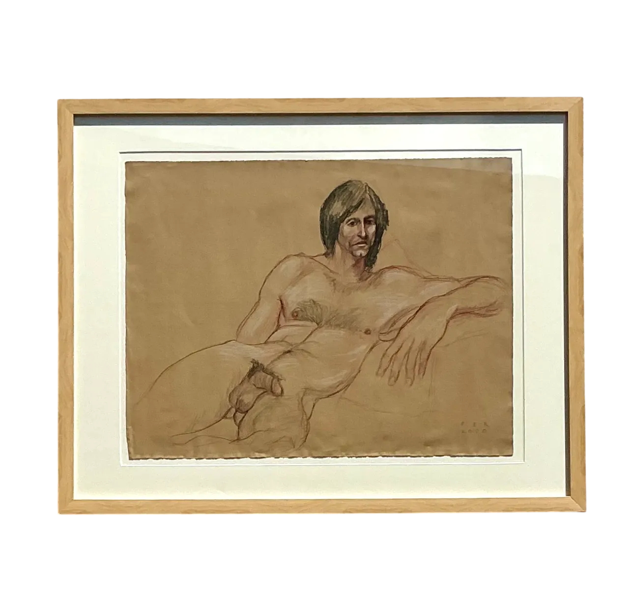Vintage Boho Original Sketch Of Man