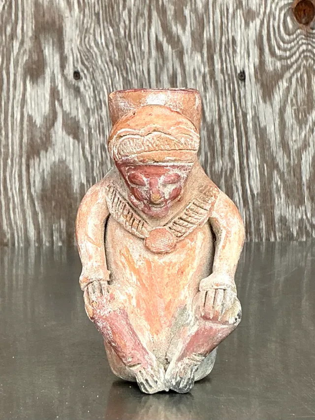 Vintage Boho Pre Colombian Figure Vase — additional photo 2
