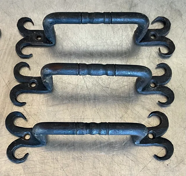 Vintage Boho Hand Forged Cast Iron Handle - Set of 6 — additional photo 1