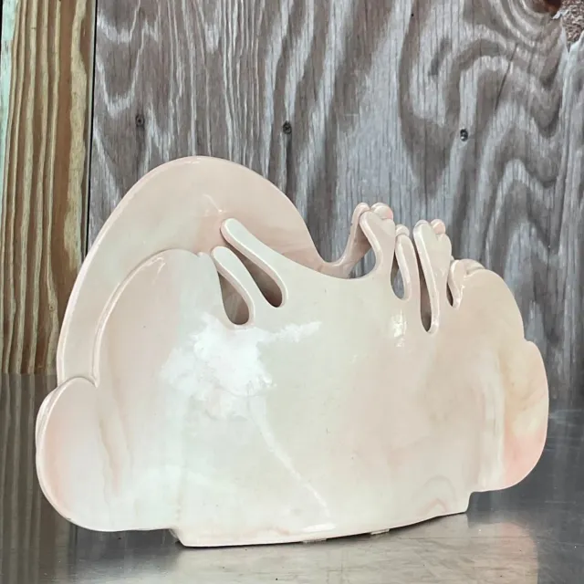 Vintage Carolyn Leung Abstract Blush Pottery Modernist Studio Art — additional photo 1
