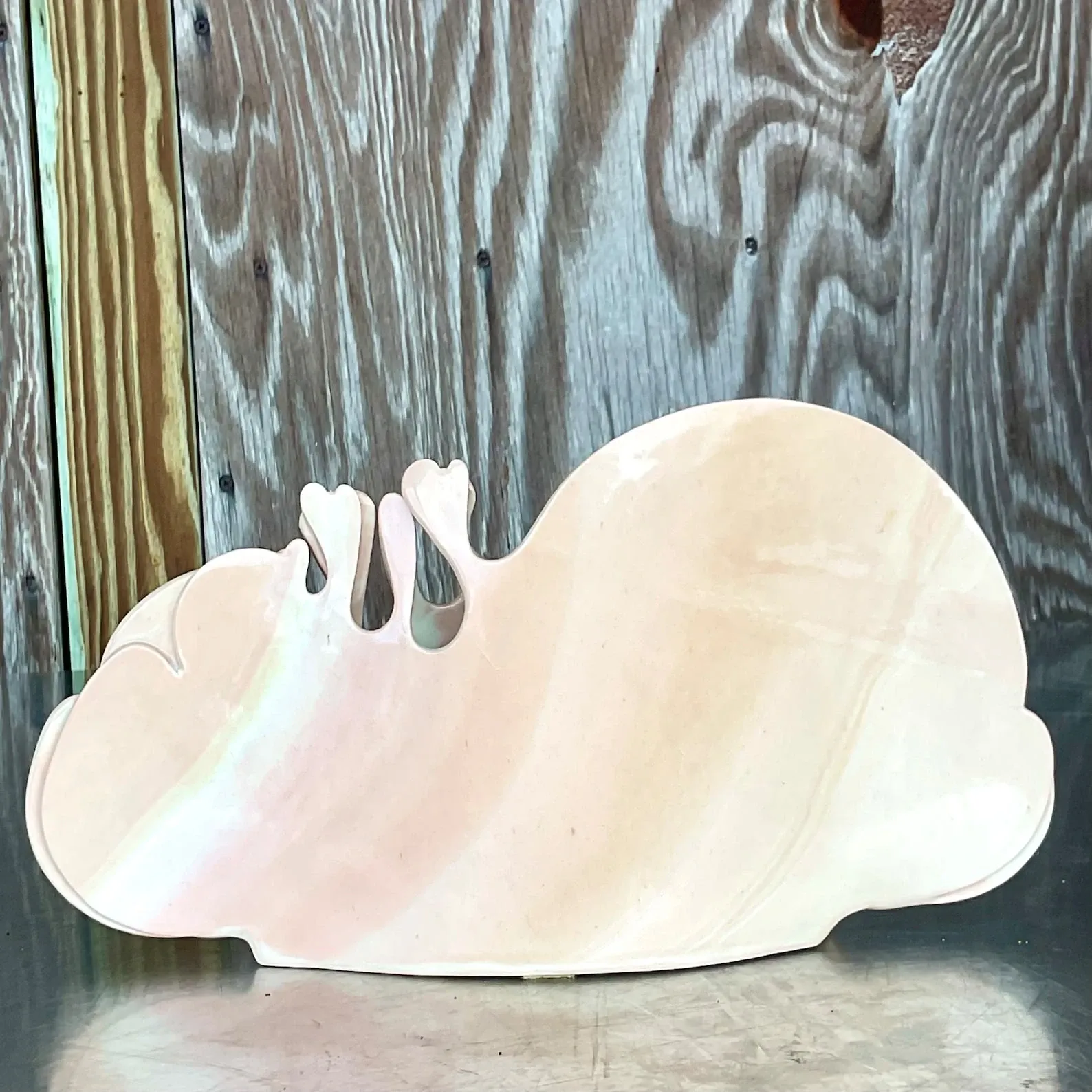 Vintage Carolyn Leung Abstract Blush Pottery Modernist Studio Art — additional photo 3