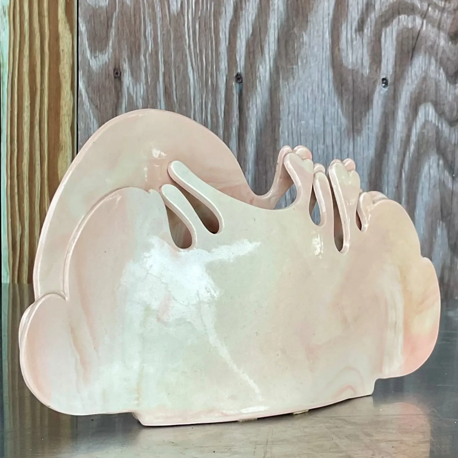 Vintage Carolyn Leung Abstract Blush Pottery Modernist Studio Art — additional photo 4