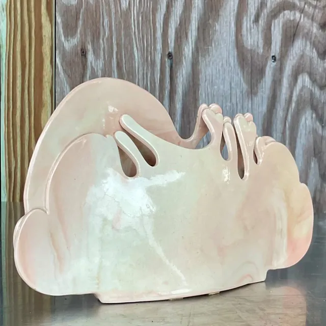 Vintage Carolyn Leung Abstract Blush Pottery Modernist Studio Art — additional photo 4
