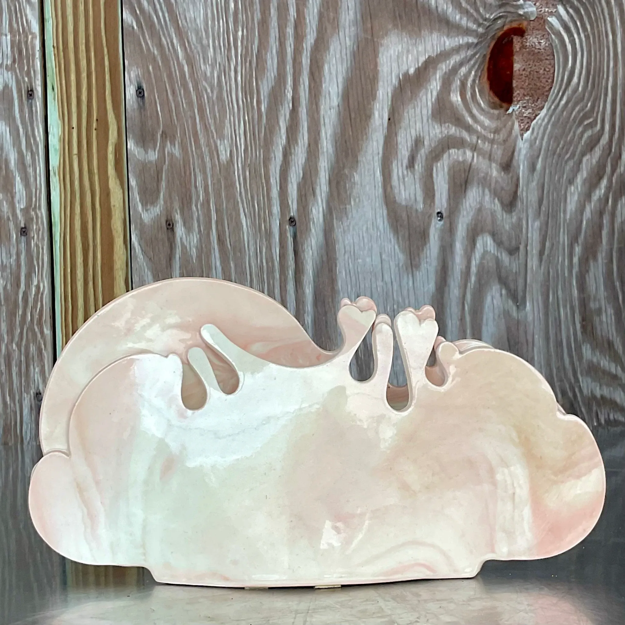 Vintage Carolyn Leung Abstract Blush Pottery Modernist Studio Art — additional photo 2