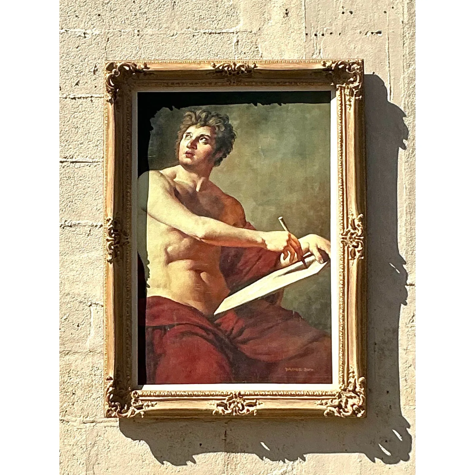 Regency Style Original Figurative Oil on Canvas Painting, Framed — additional photo 5