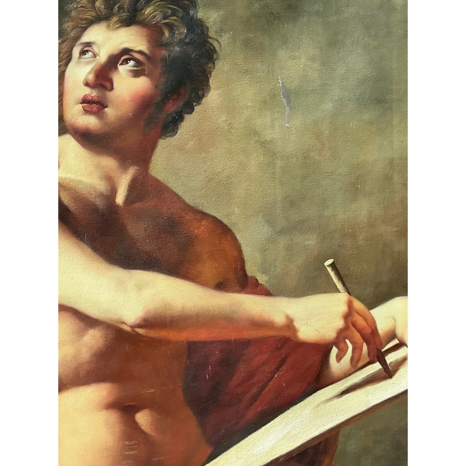 Regency Style Original Figurative Oil on Canvas Painting, Framed — additional photo 7