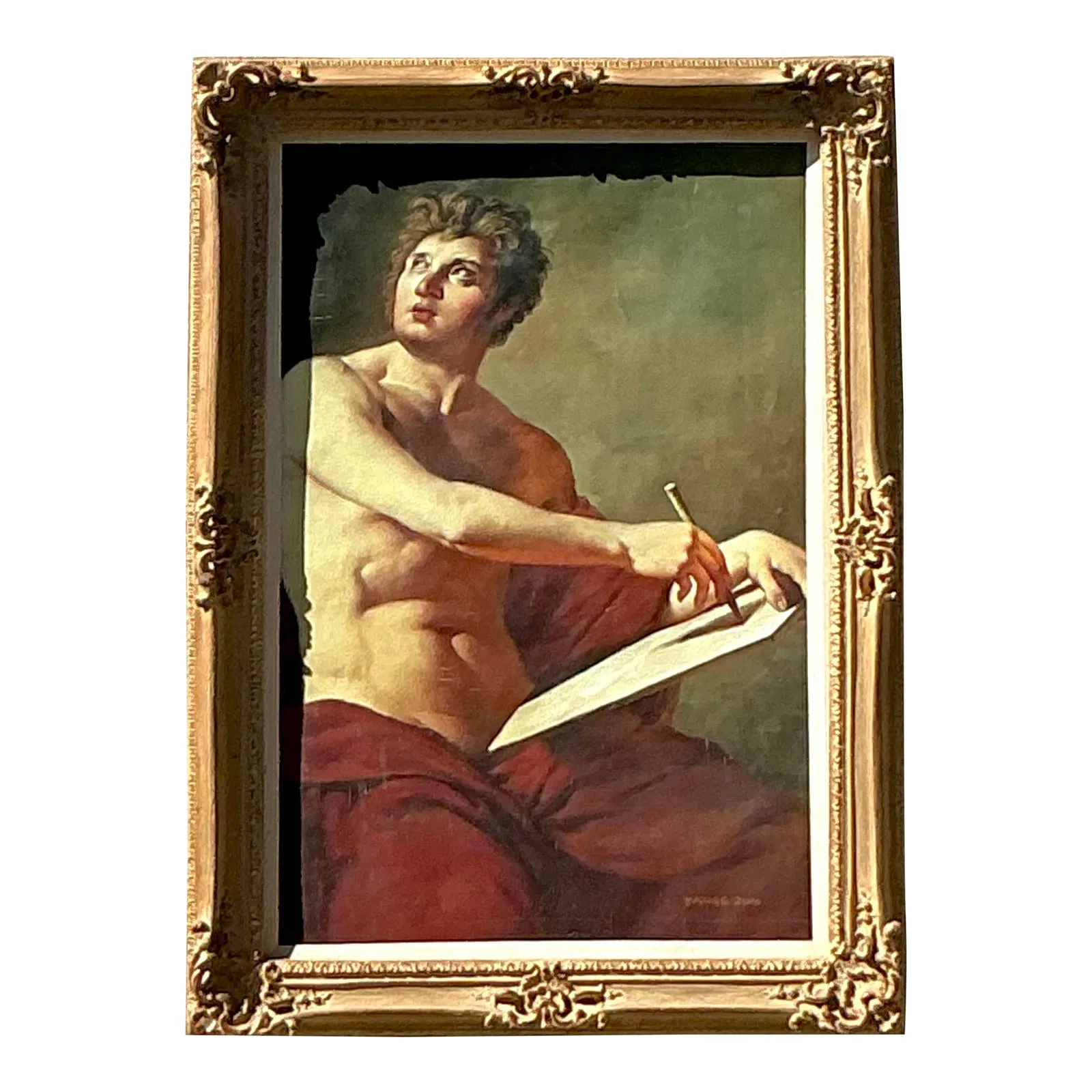 Regency Style Original Figurative Oil on Canvas Painting, Framed — additional photo 1