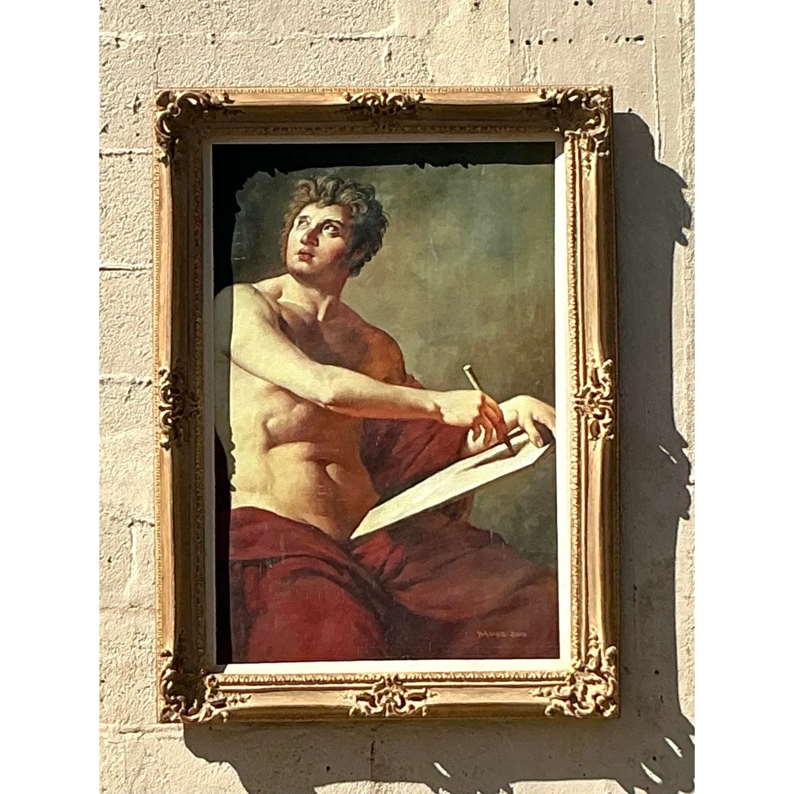 Regency Style Original Figurative Oil on Canvas Painting, Framed — additional photo 4
